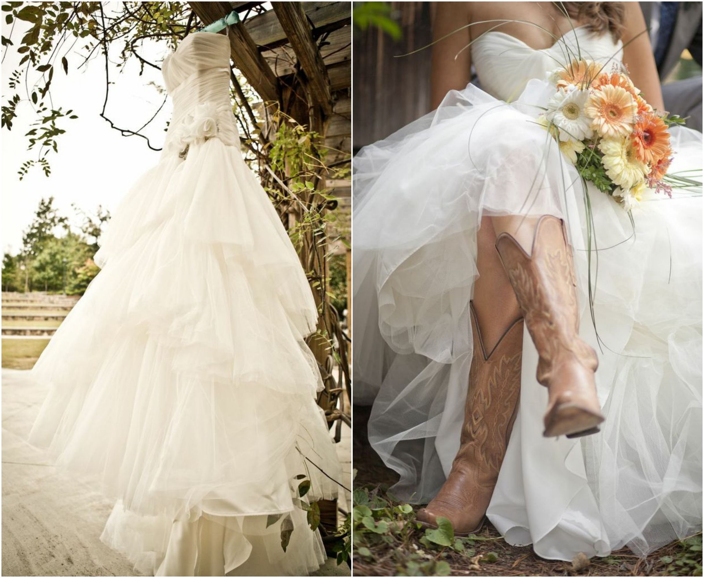 western wedding dresses with boots