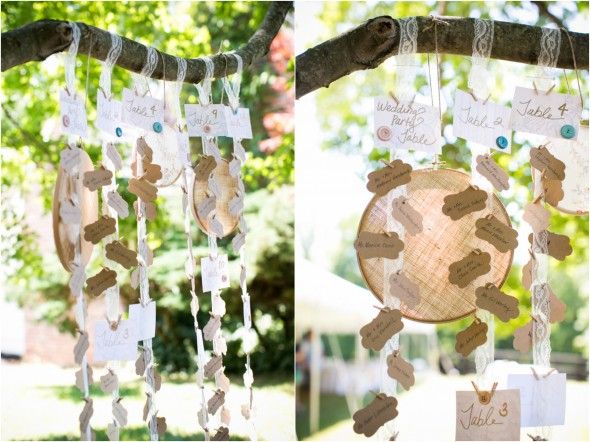 Hanging Place Cards At Wedding