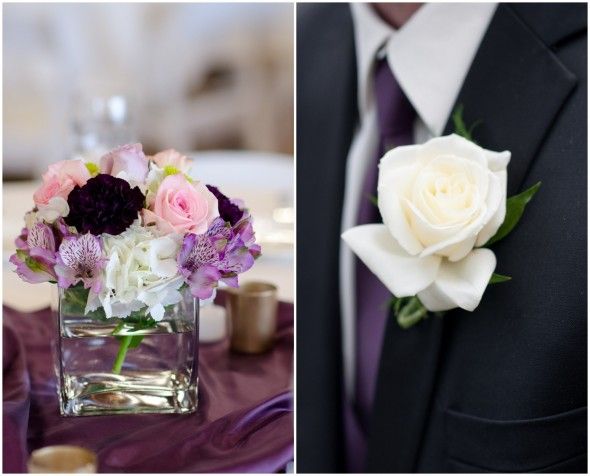 Purple White Wedding Roses