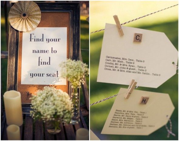 Vintage Style Wedding Place Cards