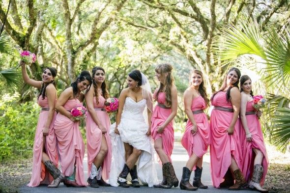 How to wear a bridesmaid dress with cowboy boots