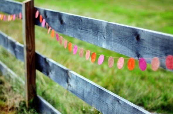 Fence Decorations At Rustic Wedding