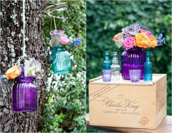 Colored Glass Wedding Vase