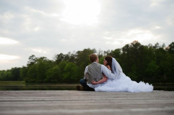 Wedding by lake