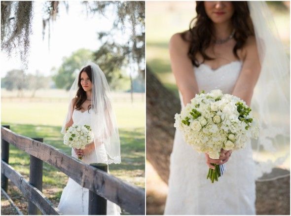 White Green Country Wedding Bouquet