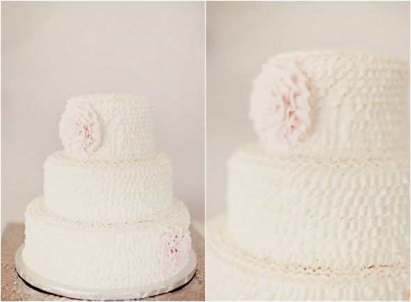 White Pink Wedding Cake