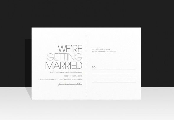 White Save The Date Card