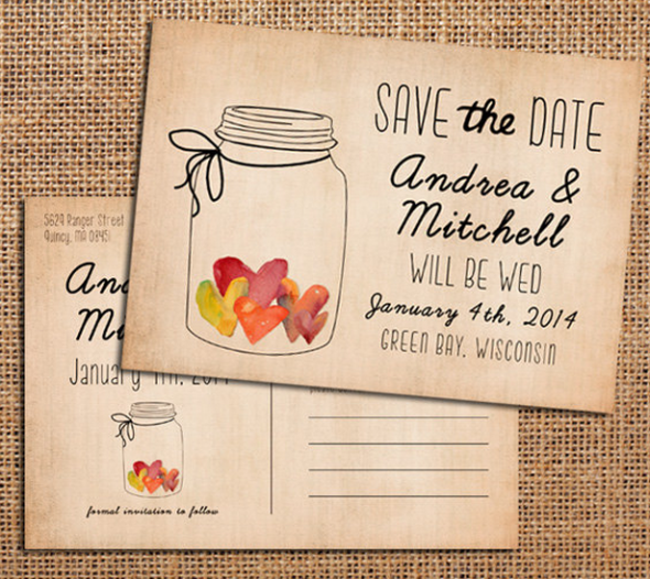 Mason Jar Save The Date