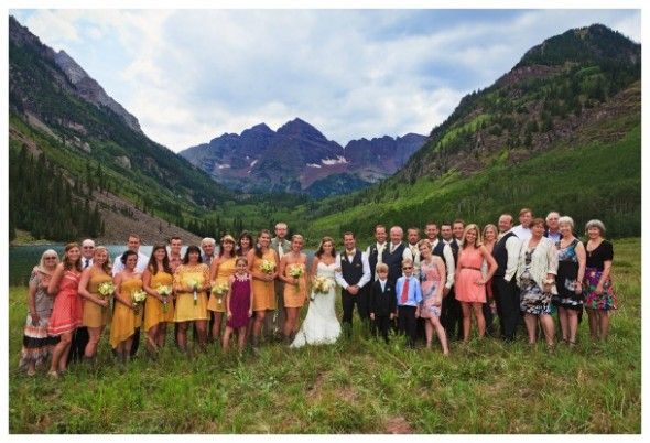 mountain wedding party