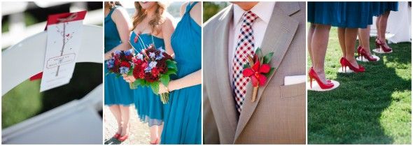 red blue wedding theme