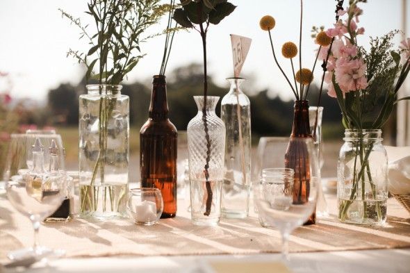 Vintage Bottles At Wedding