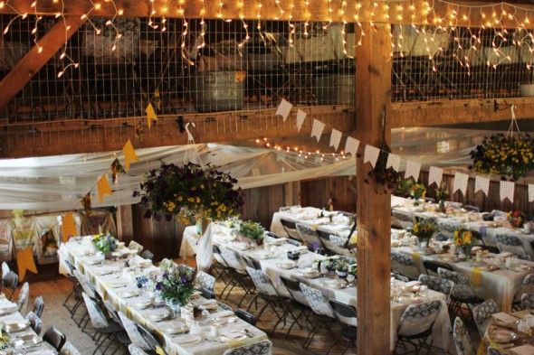 Barn Decorated For Wedding