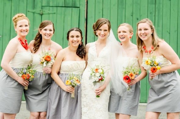 Elegant Farm Wedding Bridesmaid Dresses