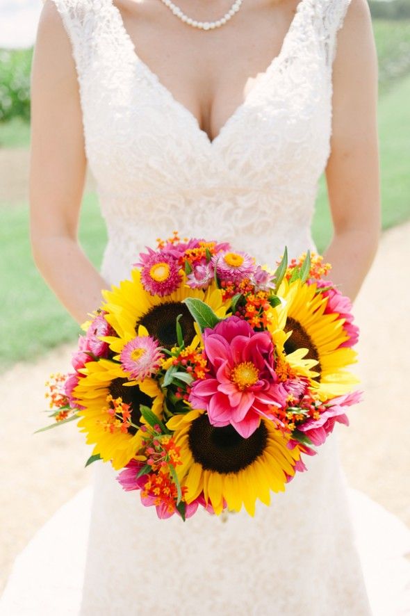 Sunflower Themed Wedding Bouquet