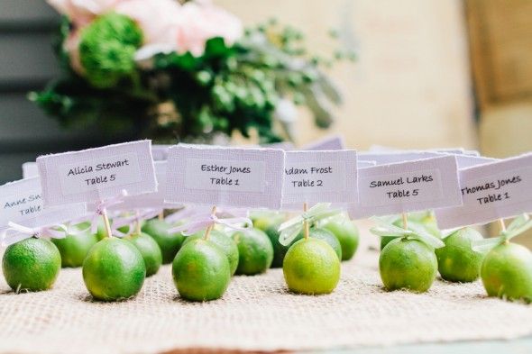 Lime Wedding Place Cards