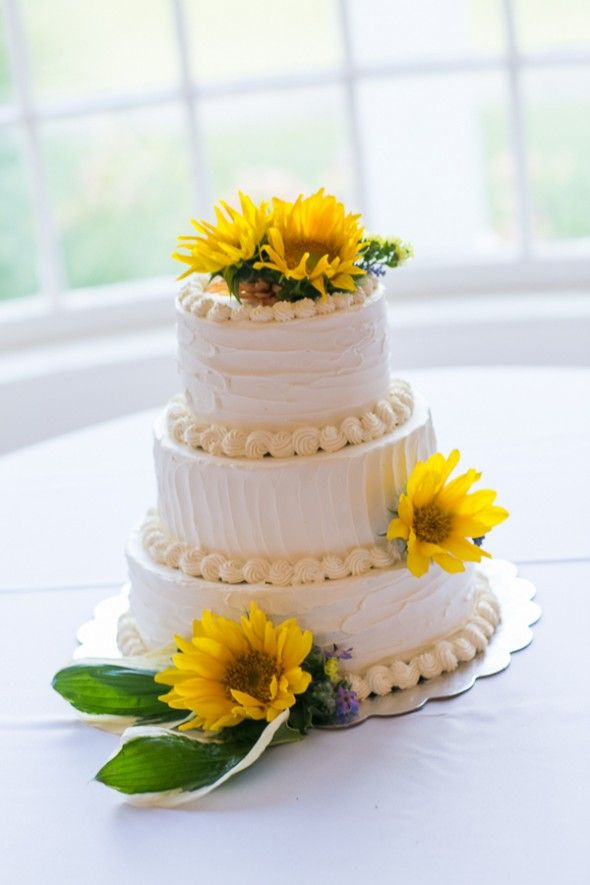Sunflower Themed Wedding Cake