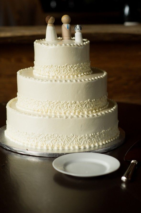 All White Rustic Wedding Cake
