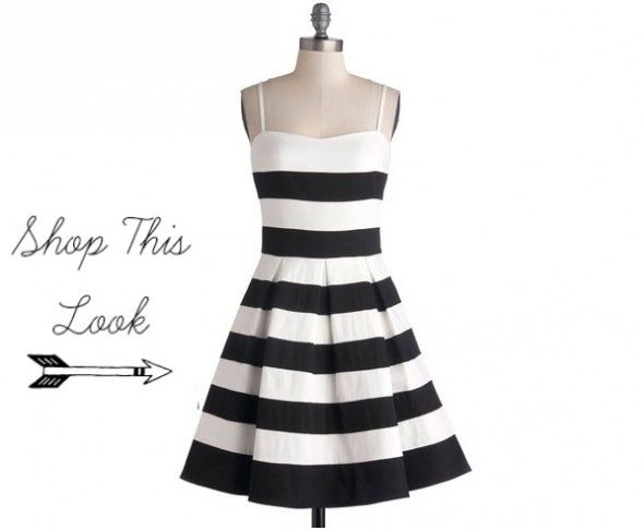 Black White Strip Bridesmaid Dress
