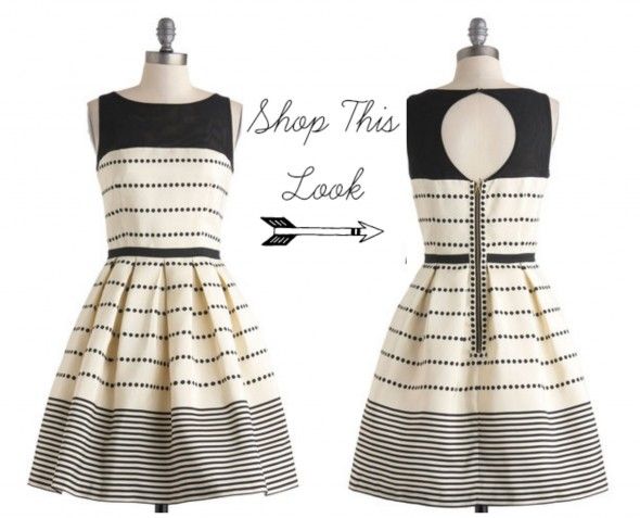 Black White Stripe Bridesmaid Dress