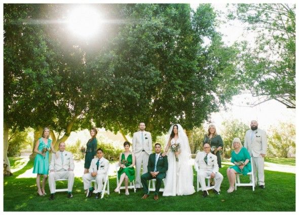 green-wedding-party