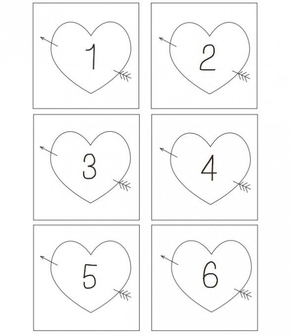 Heart Table Number Printables