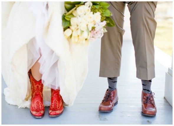 Red Cowboy Boots for the Bride