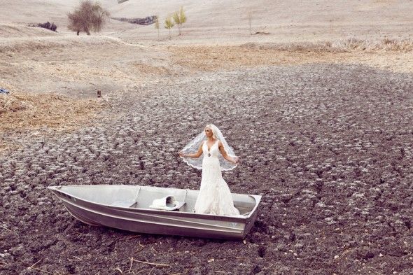 Country Bride In Boat