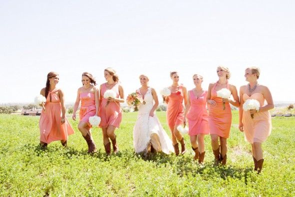 Country Bridesmaids In Boots