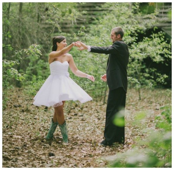 Green Cowboy Boots for the Bride!