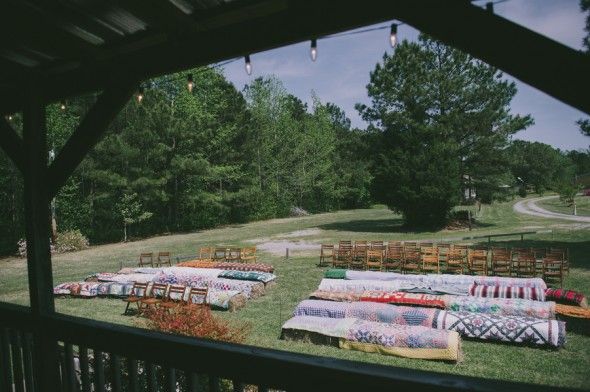 Quilts & Hay Bails for Seating