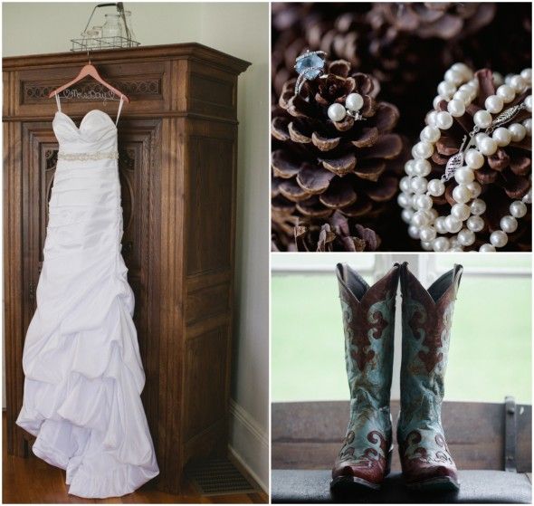 Wedding Gown With Cowboy Boots