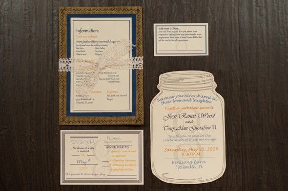 Mason Jar Wedding Invitation