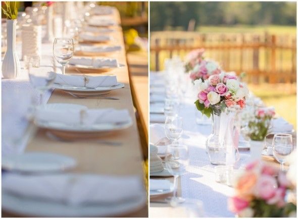 Farmhouse Tables At Wedding