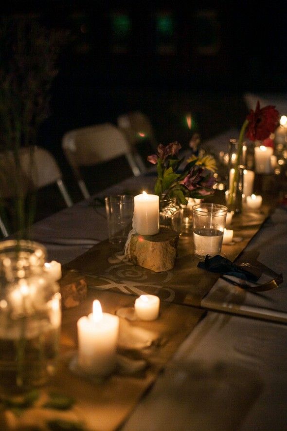 Long wedding Tables with candles