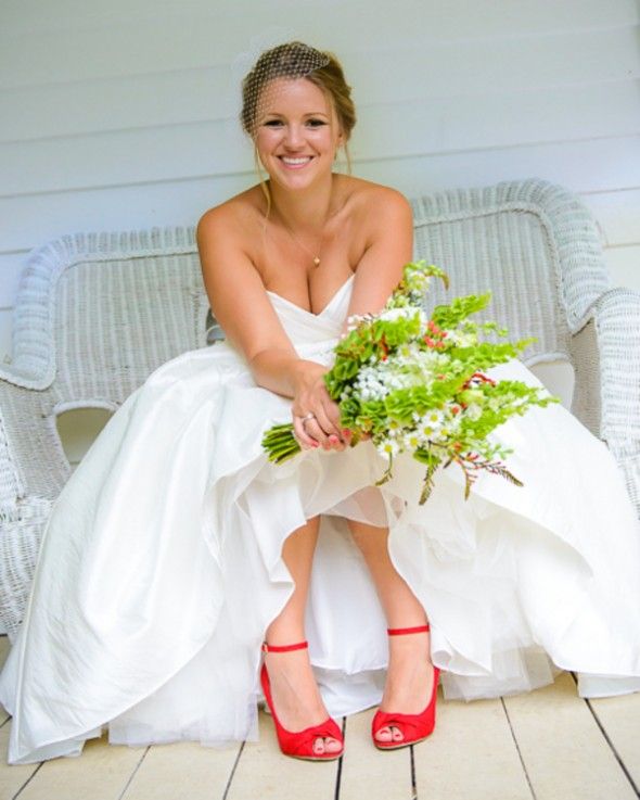 Bride In Red High Heels