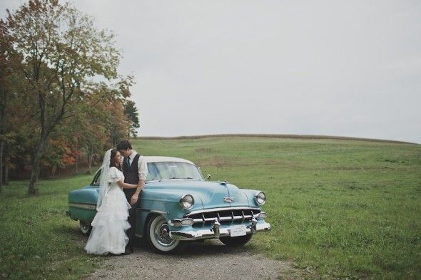 Old Car At Wedding