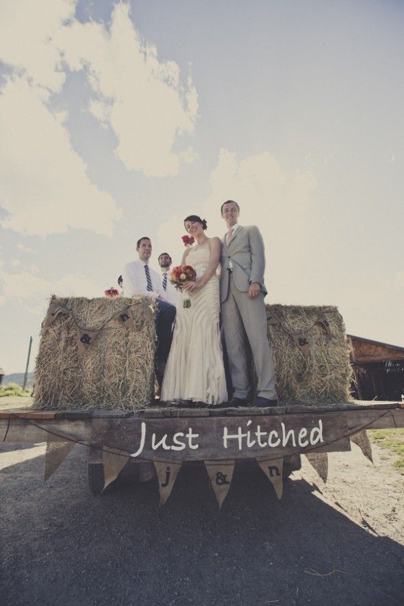 Just Married Rustic Style