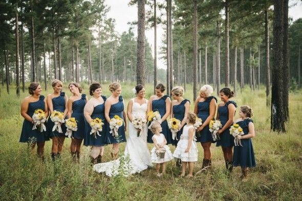 Blue Country Bridesmaid Dresses