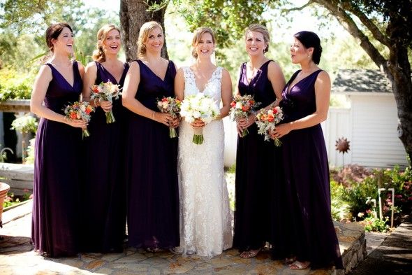 Long Eggplant Bridesmaid Dresses