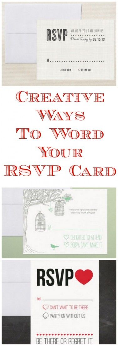 Creative Ways To Word Your RSVP Card