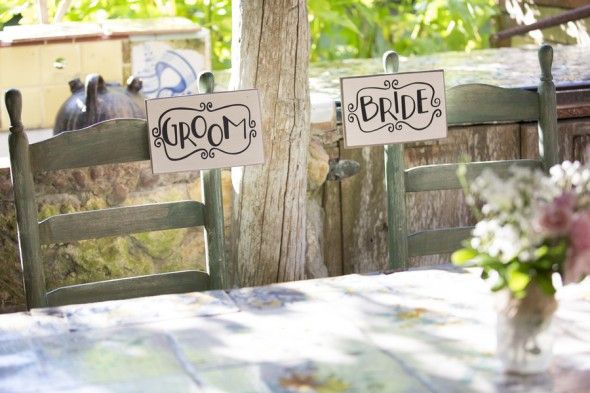 Country Bride & Groom Signs