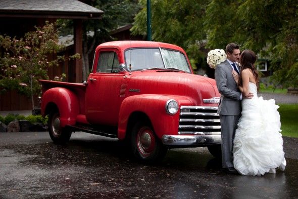 Red Truck At Wedding