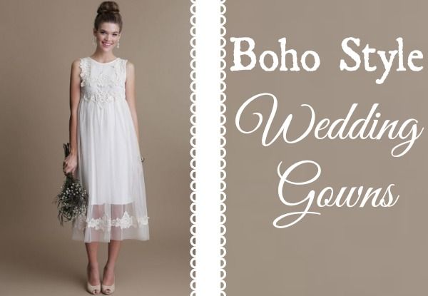 Boho style wedding gowns