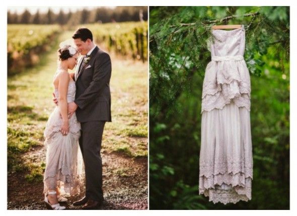 Vintage Style Lavender Wedding Dress