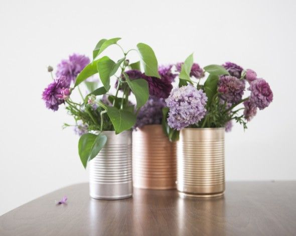 Hand Painted Tin Can Centerpieces