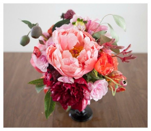 Pinks & Reds : Wedding Floral Inspiration : Peonies & Dahlias