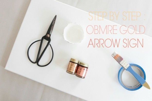 step by step ombre gold arrow sign