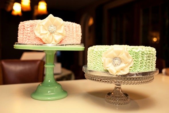 Pink & Green Wedding Cake