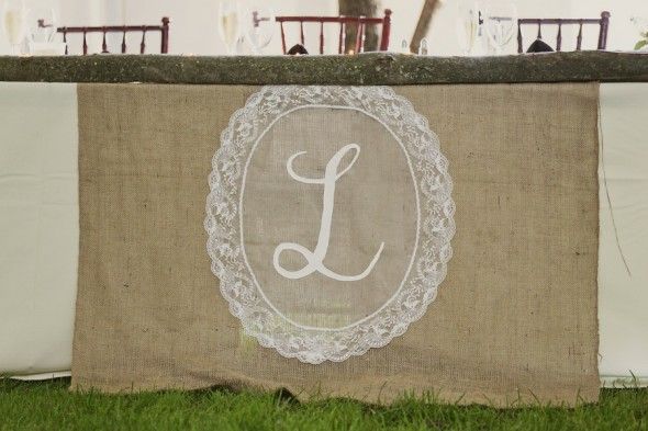 Monogrammed Table At Wedding