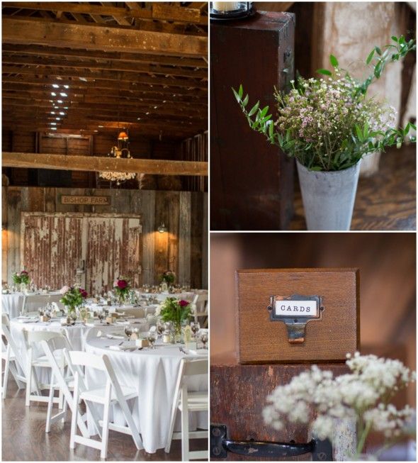 Barn Wedding Tables, Flowers & Cards